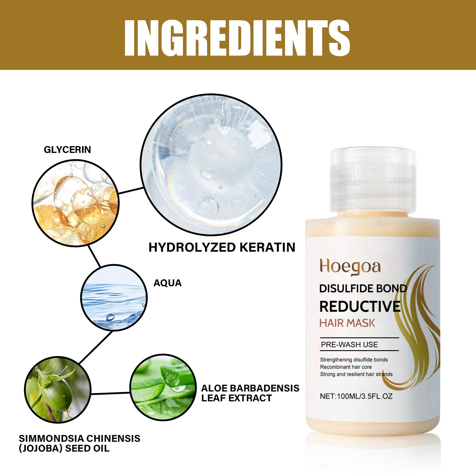 Disulfide Bond Reductive Hair Mask, Repair Dry Hair And Frizzy Hair Damaged Strong Supple Hair Mask