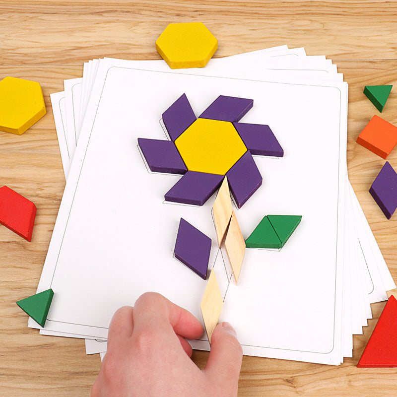 Children's Puzzle Tangram Puzzle 3-4-6 Year Old Elementary School Students Creative Boys and Girls Early Education Wooden Toys