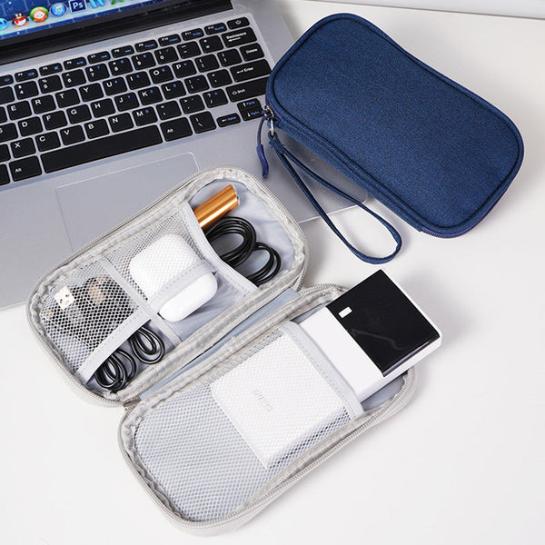 Multi - Functional Digital Accessories Organizer with Multiple - Layer Data Cable Pouch, Dust - proof Headphone Bag and Power Bank Pocket