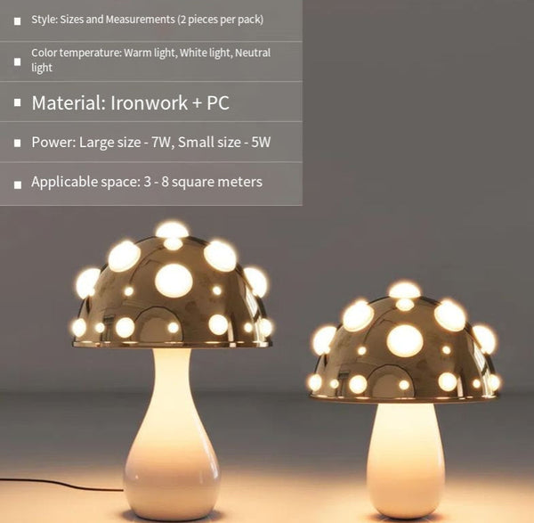 Mushroom Decorative Desk Lamp Bedroom Headboard Dimming Atmosphere Student Dormitory Desktop Night Light