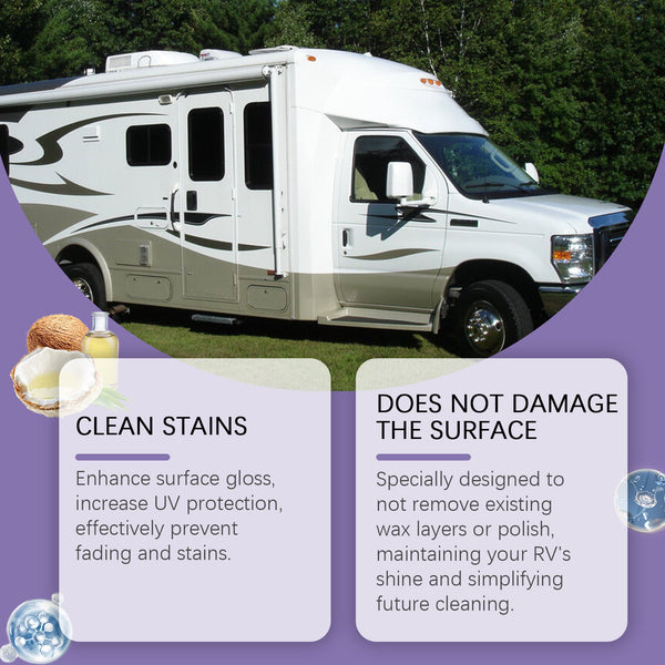 Motorhome Cleaning Solution, One Step Cleaning Easy Decontamination Bright As New Anti-Uv Coating Agent