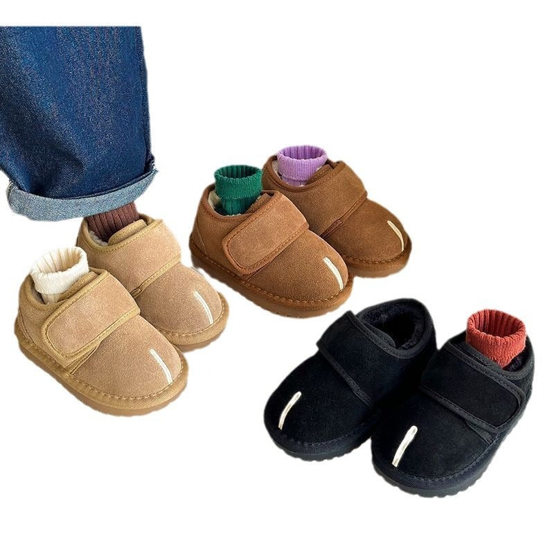 Baby Cotton Shoes Autumn/Winter New Children's Velvet Shoes Men's and Women's Shoes Fake Split Toe Snow Boots