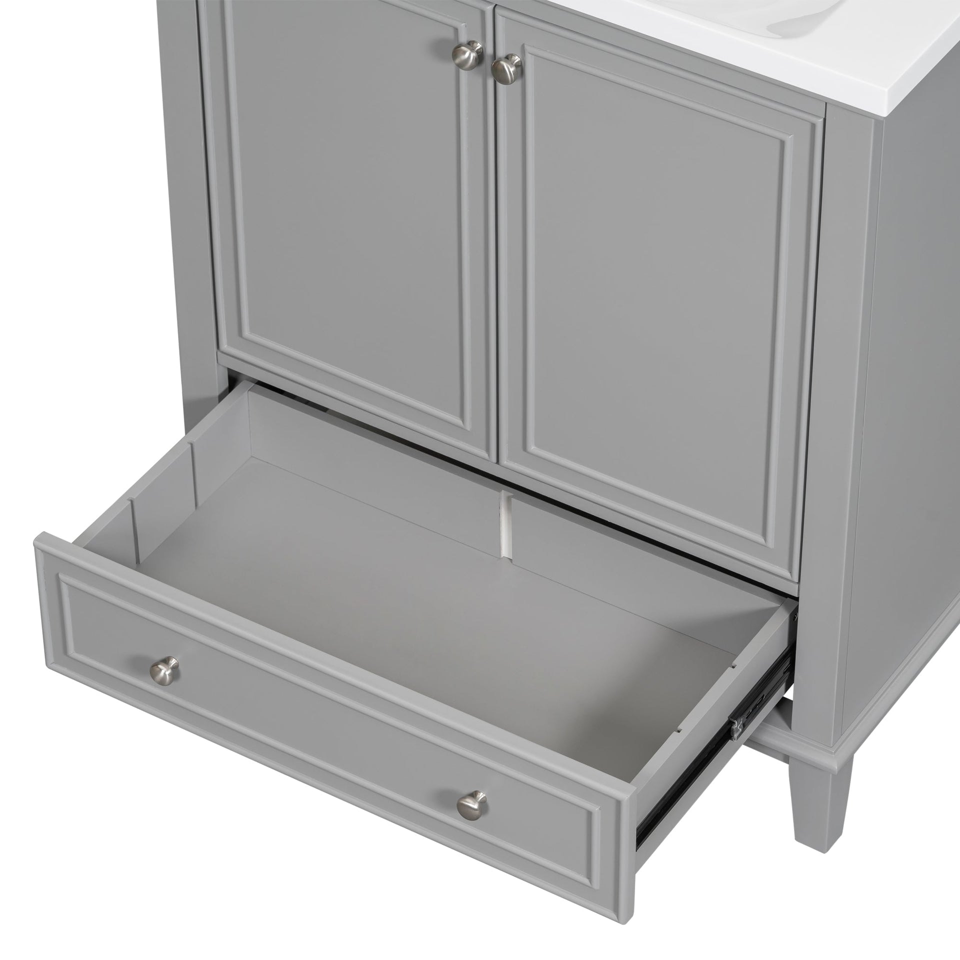 30 inch bathroom vanity no sink  base only gray