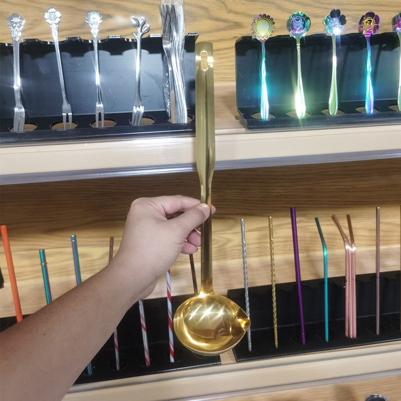 304 stainless steel oil separating spoon oil draining and filtering tool soup spoon