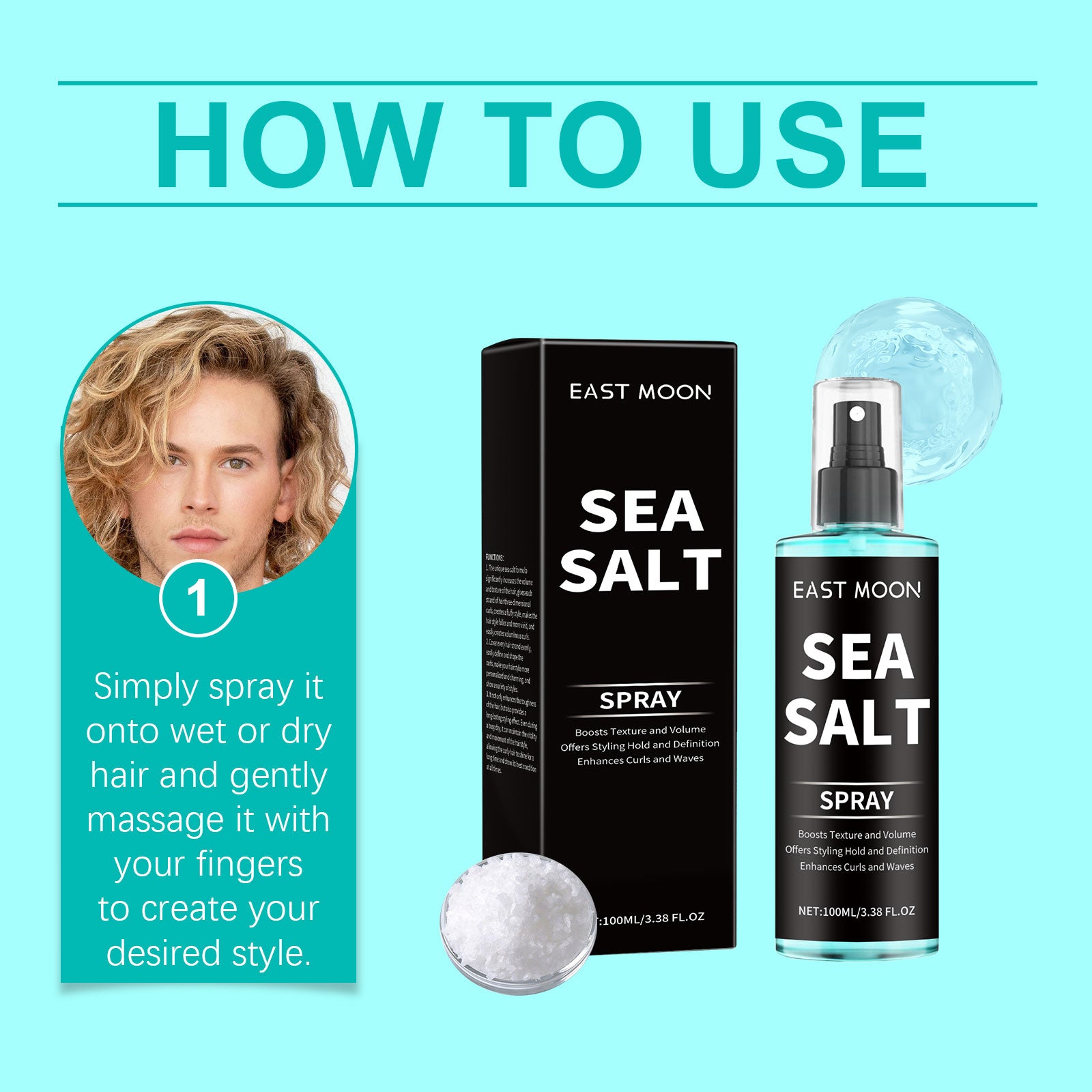 Sea Salt Curling Spray Long Lasting Styling Elastic Hair Conditioner Hair Spray For Lazy And Refreshing Hair Spray