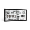 Personalized Coffee Bar Wall Art – Custom Name Black & White Canvas Sign for Kitchen or Home Café Decor