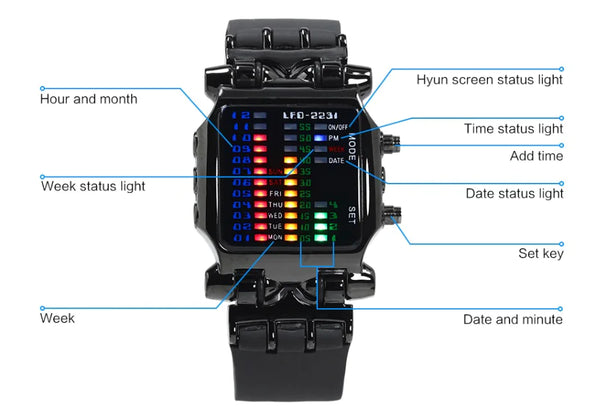 Elite Men's LED Sports Watch