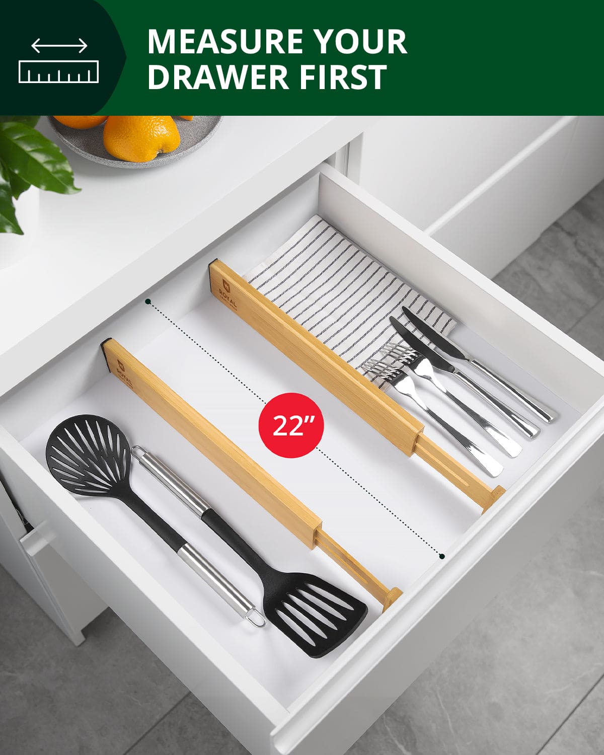 Drawer Dividers 22”, Natural