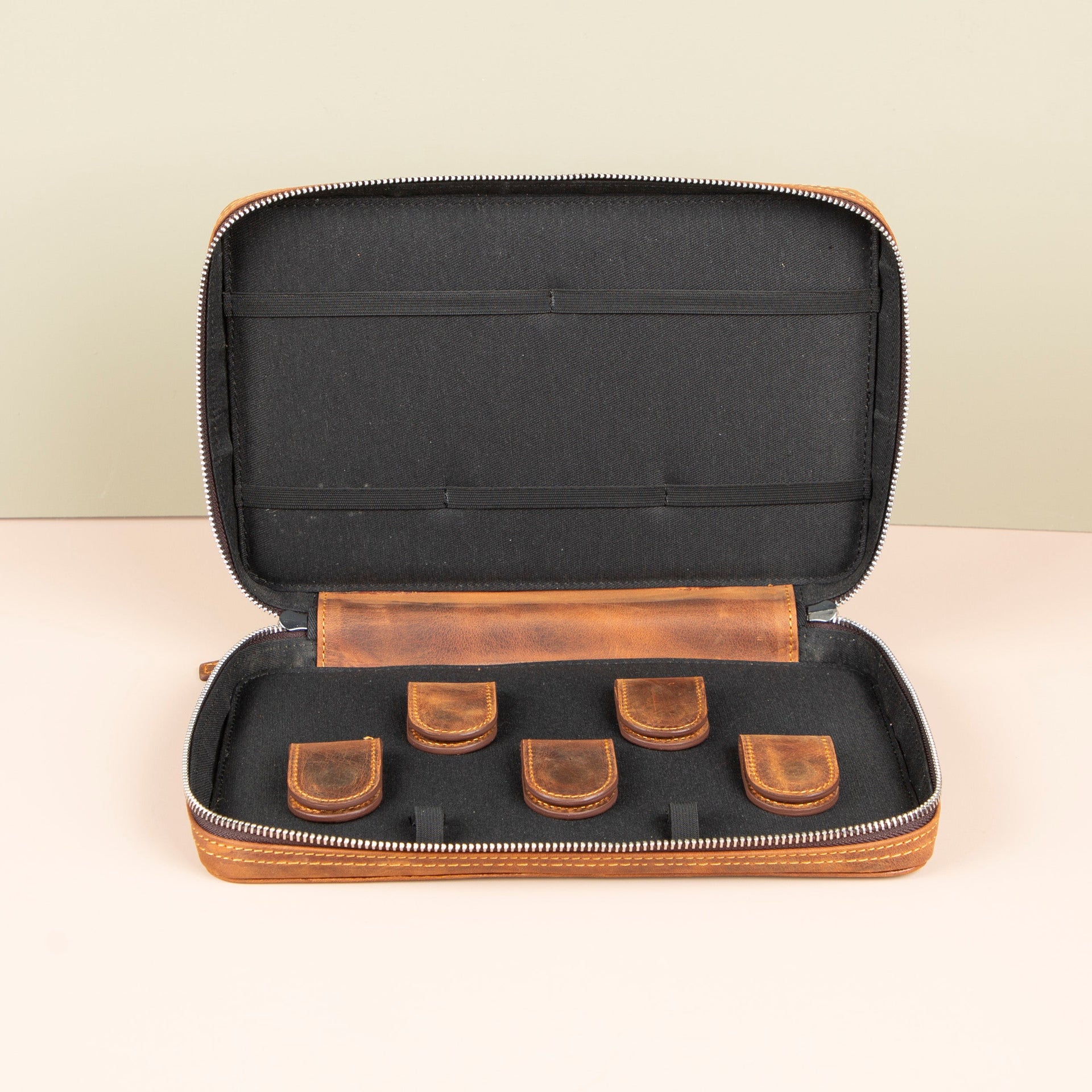 Leather Tech Organizer Case - Rich Brown - Oslo