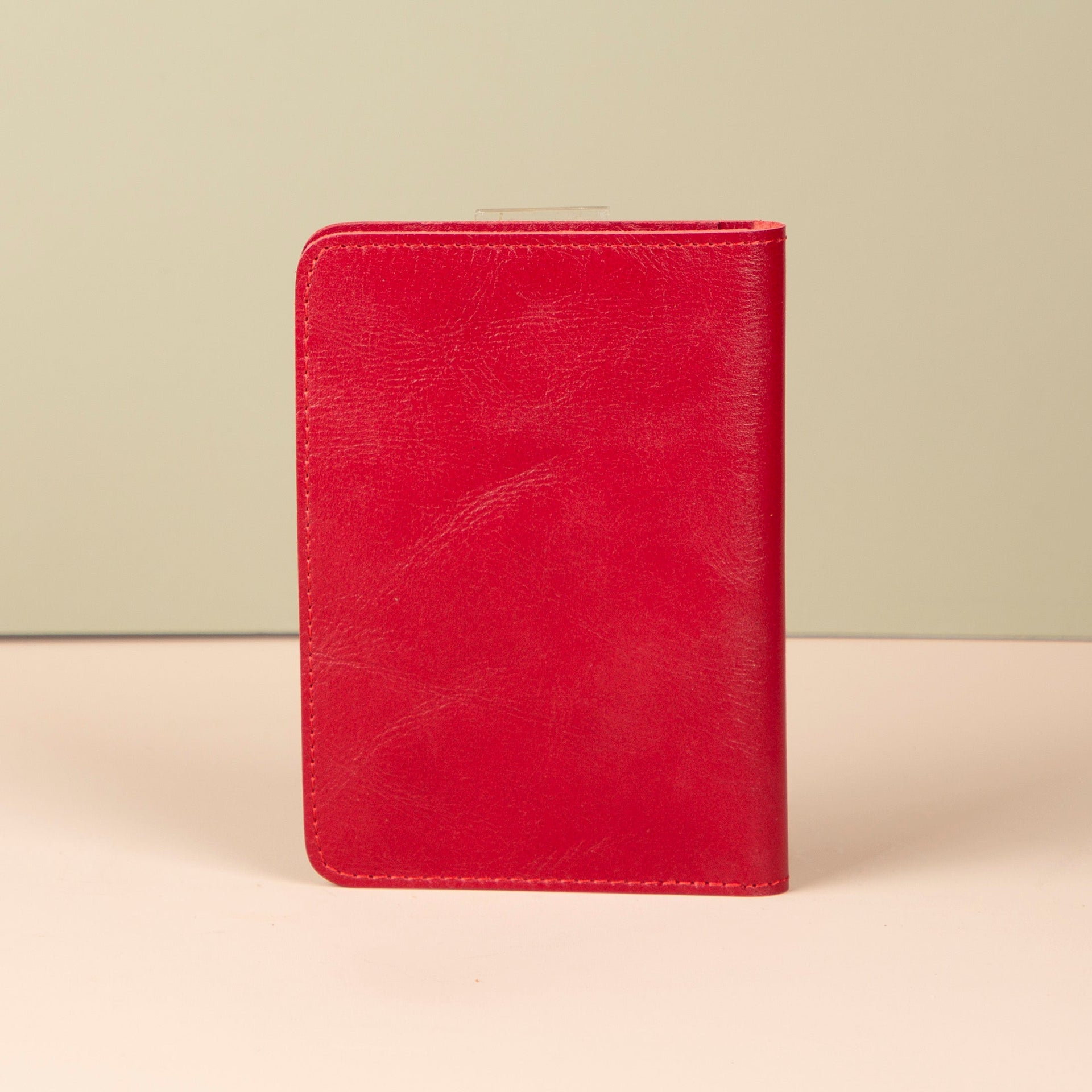 Leather Passport Holder - Red - Milan