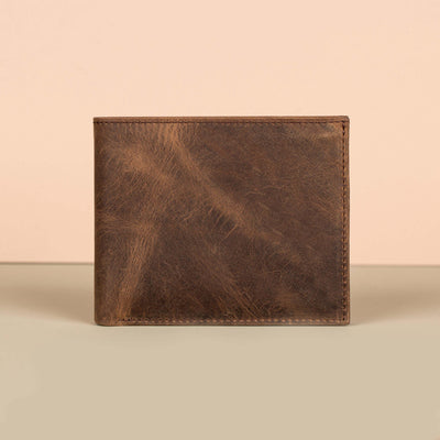 Classic Leather Bifold Wallet - Brown - Los Angeles