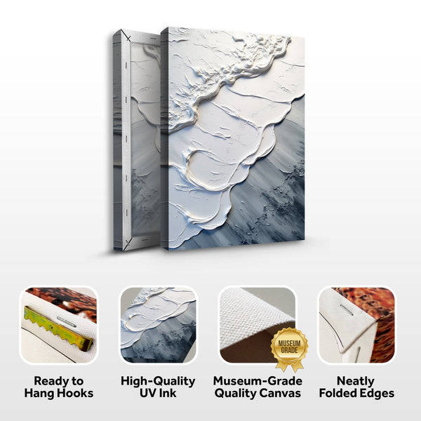 Abstract Minimalist Wave Impasto Wall Art II Tailored Canvases