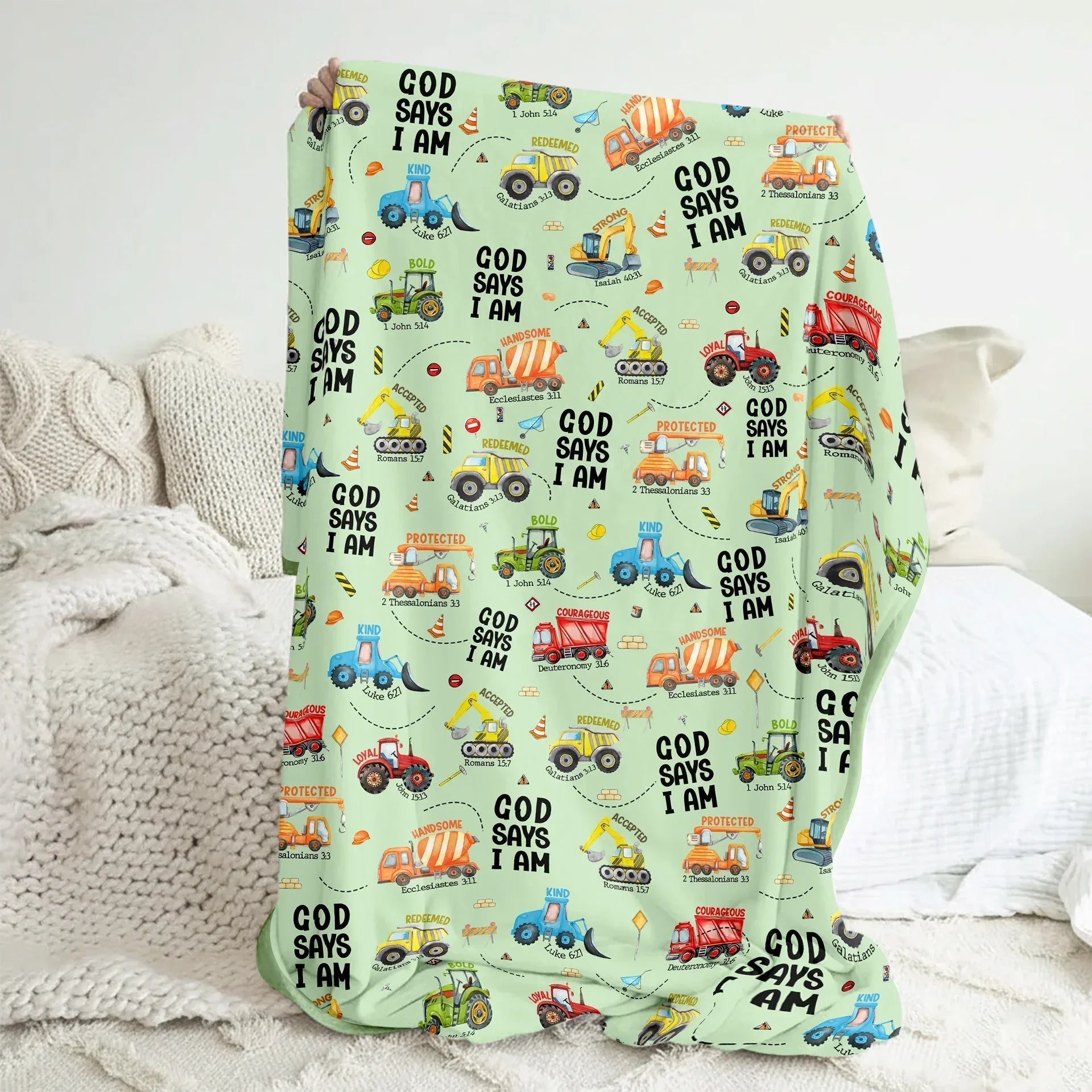 God Says I Am Boy Bamboo Blanket