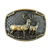 TOPACC Western Deer American flag Belt Buckle Copper/Bronze