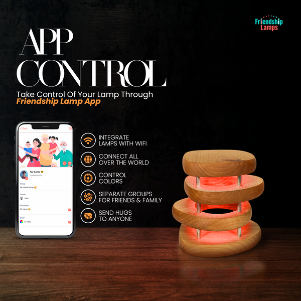 Mid-Century Design Friendship Lamp – Retro Wi-Fi Touch Lamp | Stay Connected Through Time & Distance