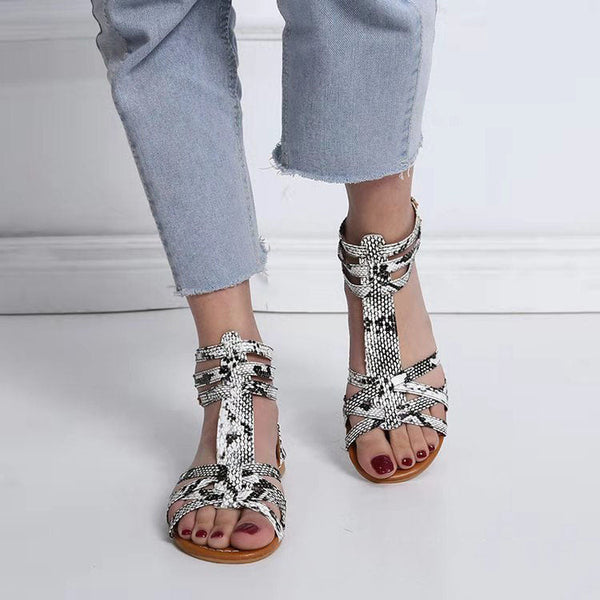 Women's Sandals Summer Shoes Leather Sandals Flats Summer Woman Beach Sandals Arch Support Casual Comfort Retro Slip On Summer Sandal Ladies Casual Beach Flats