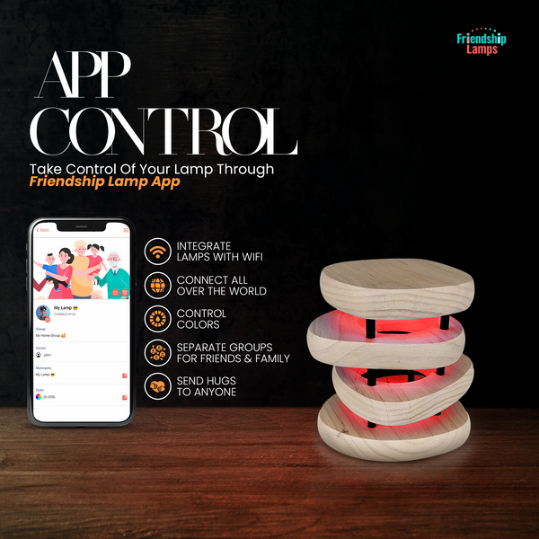 Mid-Century Design Friendship Lamp – Retro Wi-Fi Touch Lamp | Stay Connected Through Time & Distance