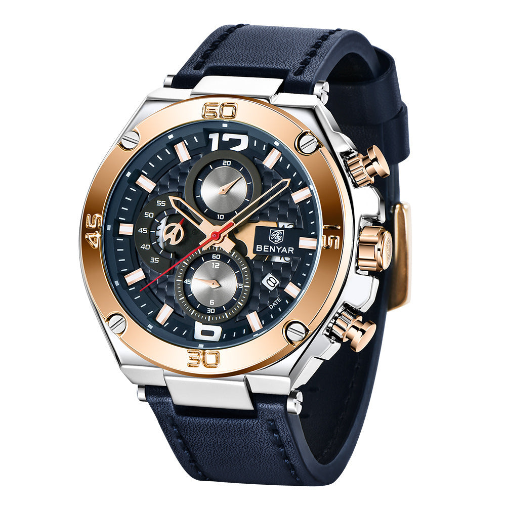 Luxury Sport Mens Watches Quartz Stylish Wrist Watch For Men Chronograph Waterproof and Scratch Resistant