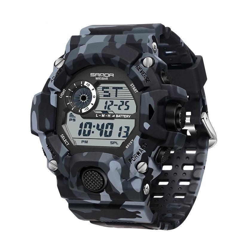 Shock Military Army Mens Watch In Camouflage  Style With LED Digital Back Light With Luminous  Effect