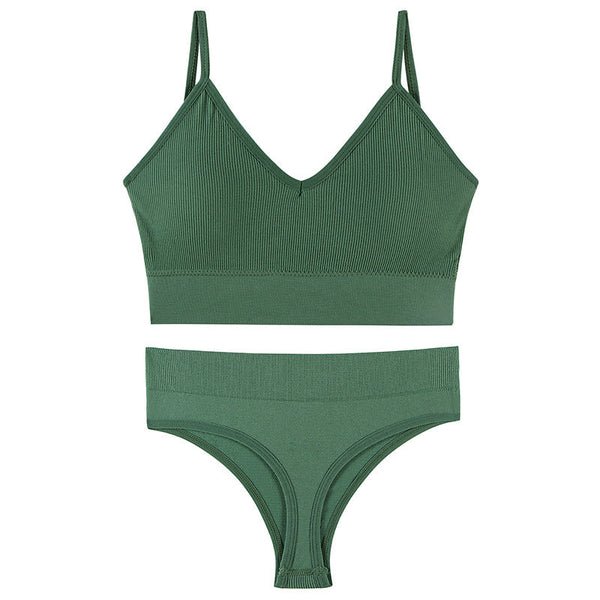 Women Seamless Bra Top Fitness Swimwear Push Up Exercise Bikini For Women 2 Pieces Ribbed Seamless Yoga Bikini Sets Sports Bra And Underwear Set 2 Piece High Waist Summer Bikini