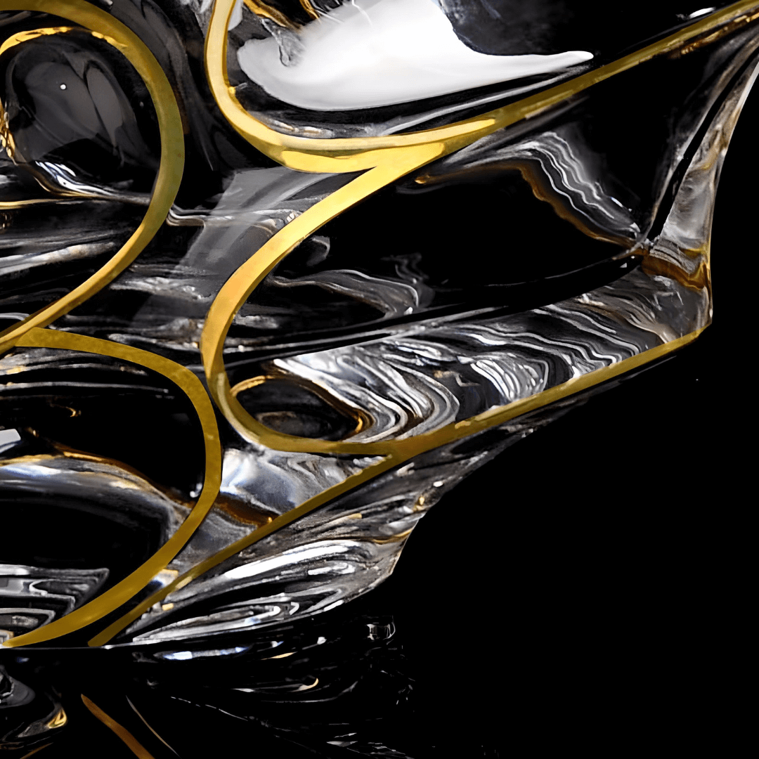 Gold Line Storm Japanese Crystal Whisky Glass TsukiGlass