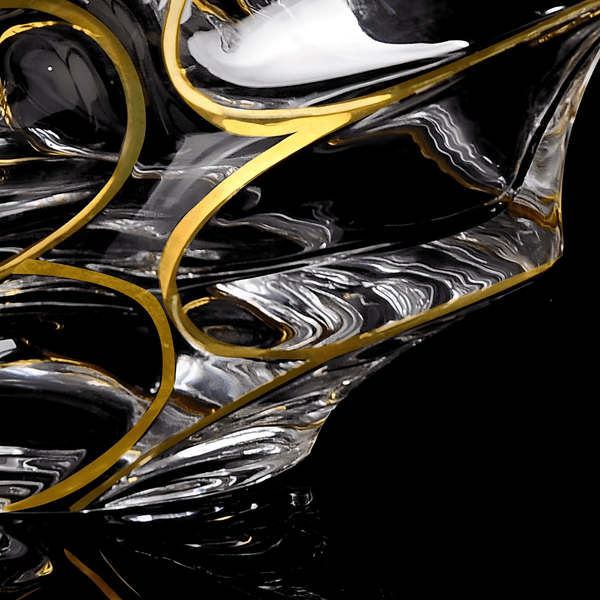 Gold Line Storm Japanese Crystal Whisky Glass TsukiGlass