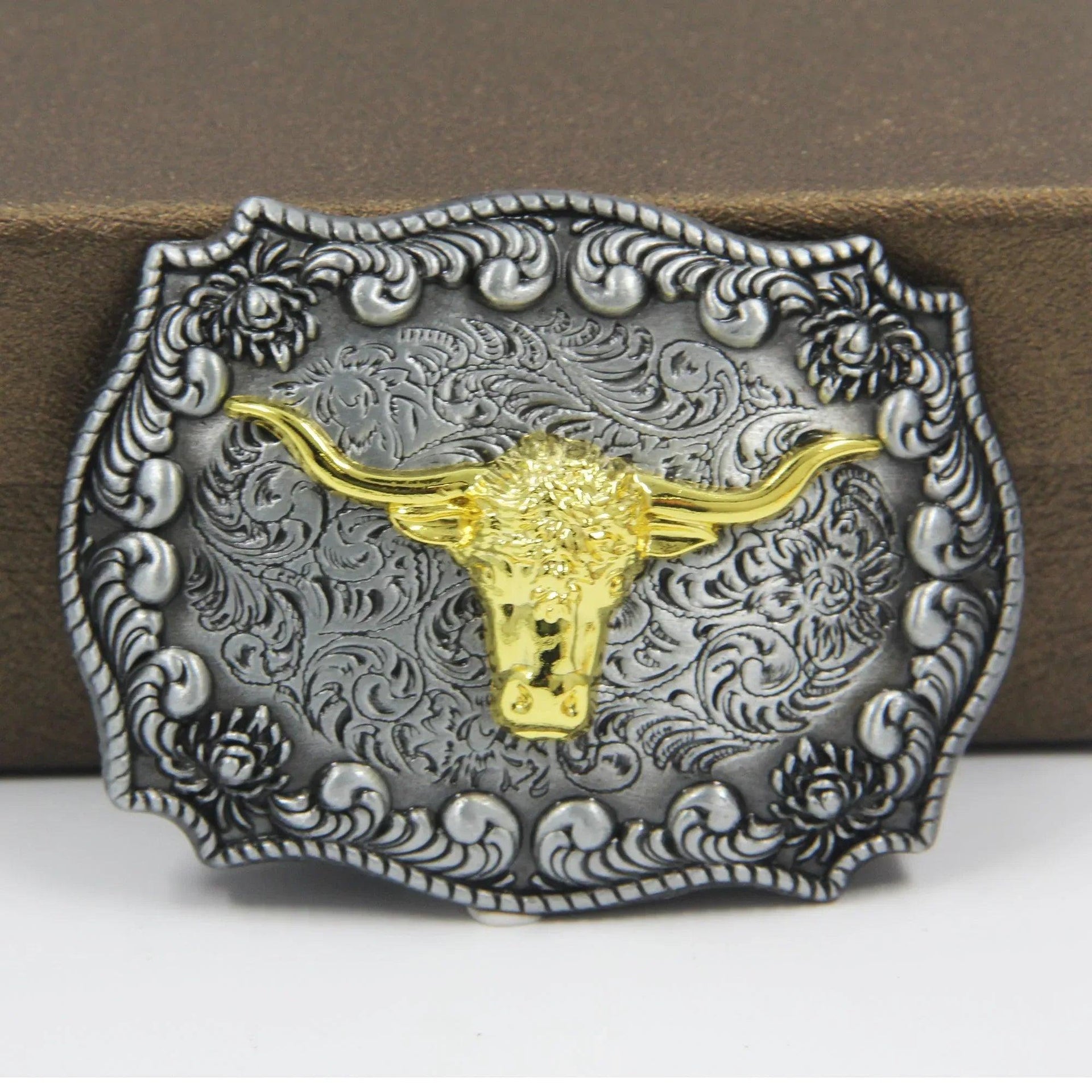 TOPACC Texas Longhorn Bull Buckle Bronze/Two Tone - Gifts for You 'n Me