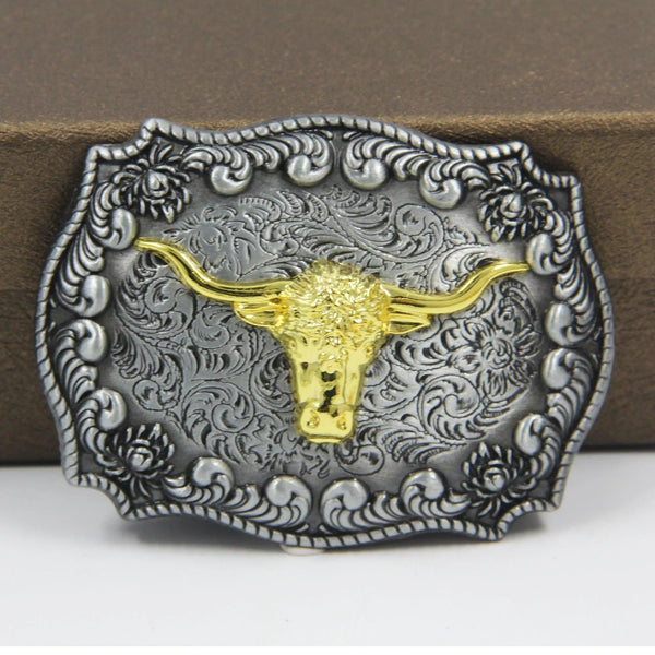 TOPACC Texas Longhorn Bull Buckle Bronze/Two Tone - Gifts for You 'n Me
