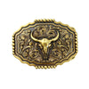 TOPACC Western Copper Longhorn Bull Cow Pattern Belt Buckle