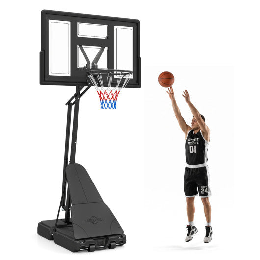 7.7-10 FT Tool-Free Height Adjustable Basketball Goal System