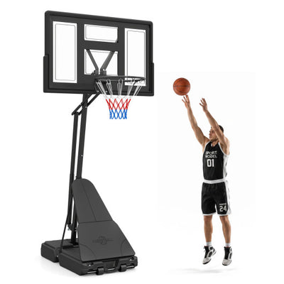 7.7-10 FT Tool-Free Height Adjustable Basketball Goal System