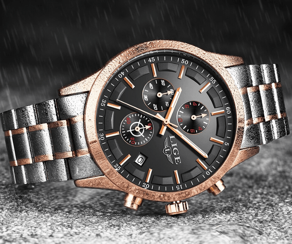 Men's Waterproof  Watch With Chronometers And Date Display Unique Design Perfect Gift