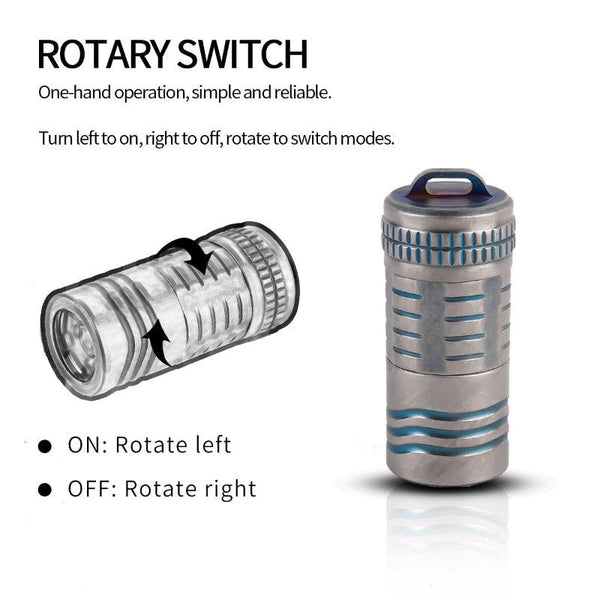 Keychain TItanium Alloy Flashlight EDC  Super Bright Mini led flashligts with Pocket Size Wautton Outdoor Gear