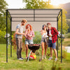 7.8 x 4.4 FT Outdoor Patio BBQ Canopy with Metal Shelves and Bottle Openers-Beige