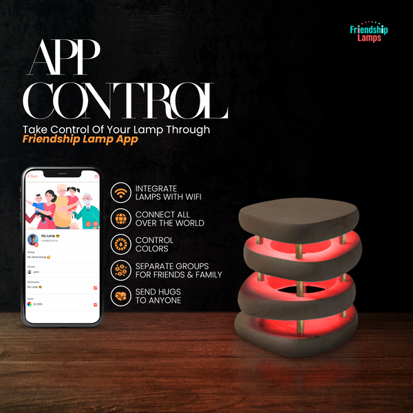 Mid-Century Design Friendship Lamp – Retro Wi-Fi Touch Lamp | Stay Connected Through Time & Distance