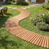 7 FT Wooden Garden Pathway with Anti-slip Surface for Gardens Patios-Natural