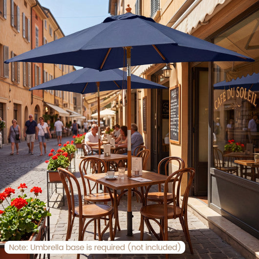 7 Feet Outdoor Rectangular Patio Umbrella with 3 Adjustable Heights-Navy