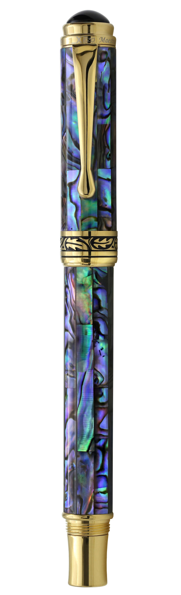 Maestro® Paua Abalone Sea Shell Fountain Pen (Fine Nib) and Ballpoint Pen Set - 18K Gold Plated