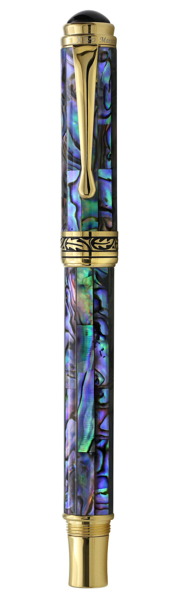 Xezo Maestro® Paua Abalone Sea Shell Fountain Pen (Fine Nib) - 18K Gold Plated