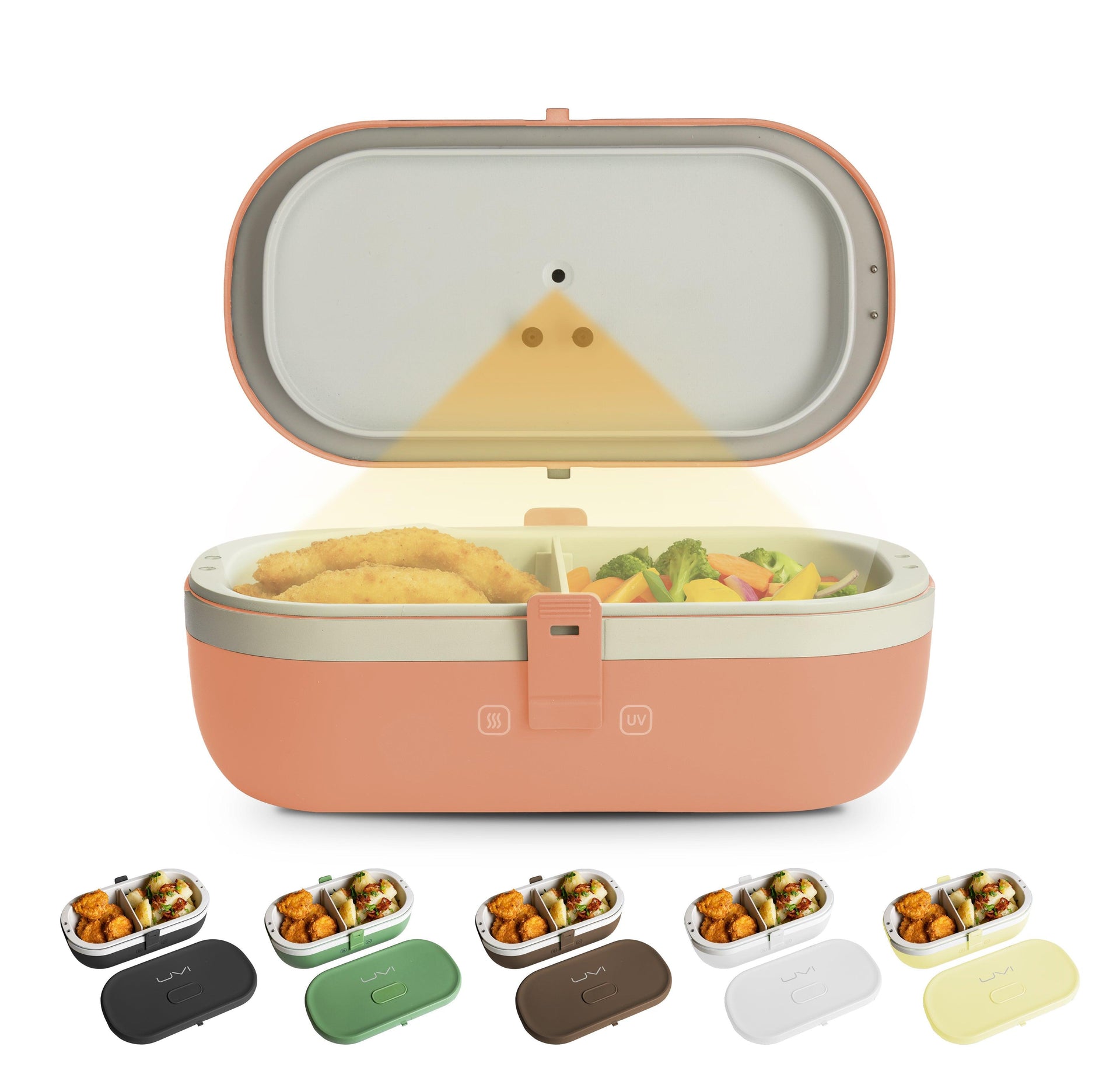 Self-Heating Lunch Box With USB-C Cord and UV LIGHT SANITIZER