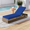 7-Position Adjustable PE Rattan Outdoor Chaise Lounge Chair-Navy