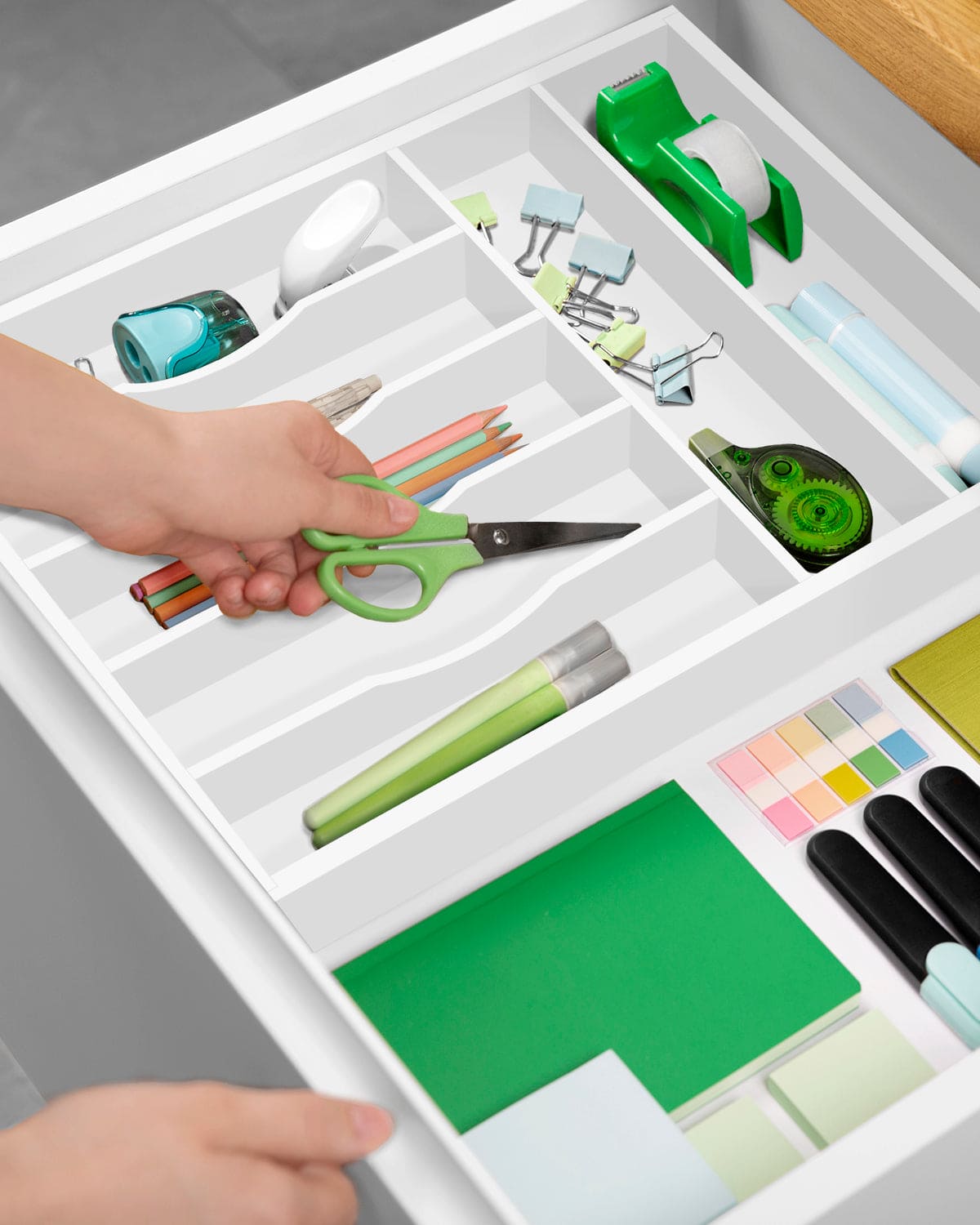 Basic Silverware Drawer Organizer, White