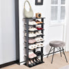 7-Tier Dual Shoe Rack Free Standing Shelves Storage Shelves Concise-Black