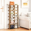 7 Tiers Patented Vertical Shoe Rack for Front Door-Natural