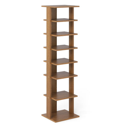 7-Tiers Vertical Wooden Space Saving Shoe Rack for Front Door-Natural