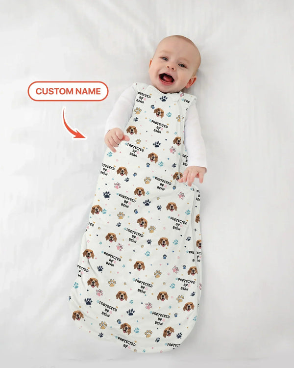 Custom Dog Photo Pattern Protected By Bamboo Sleep Bag