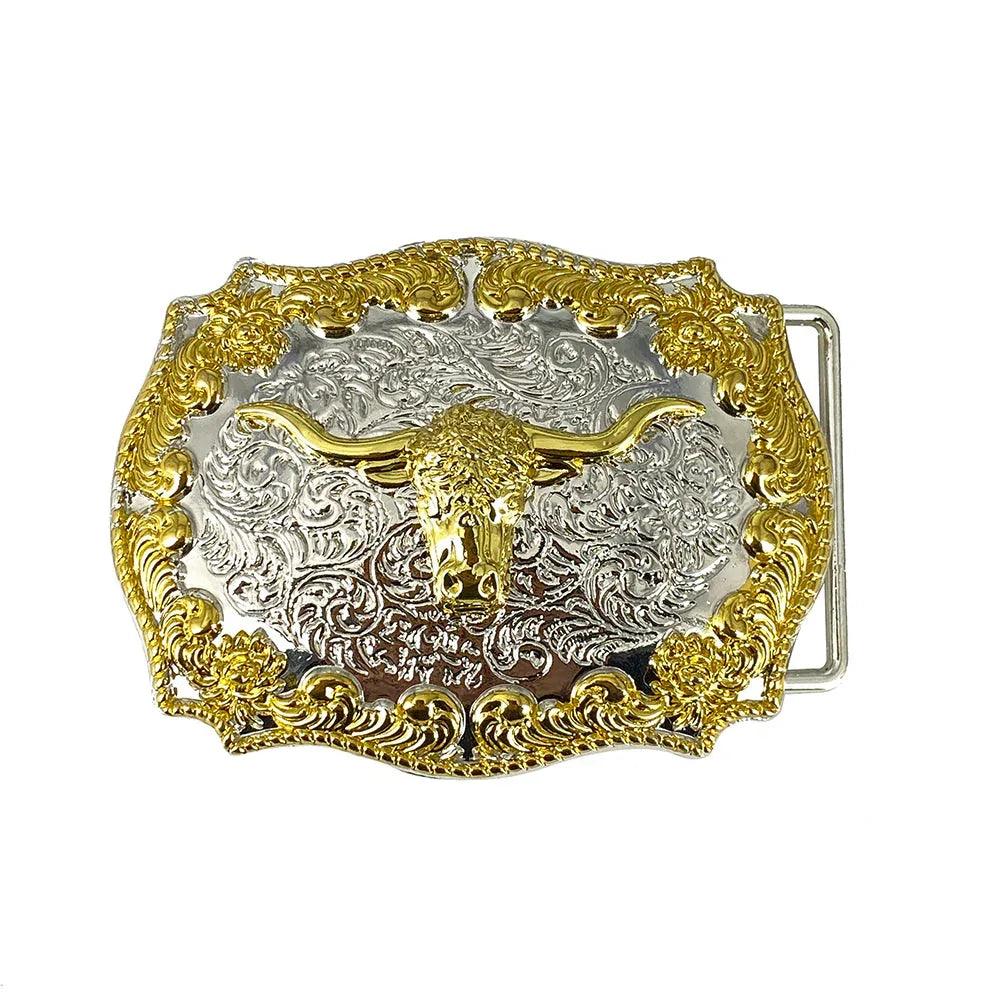 TOPACC Texas Longhorn Bull Buckle Bronze/Two Tone - Gifts for You 'n Me