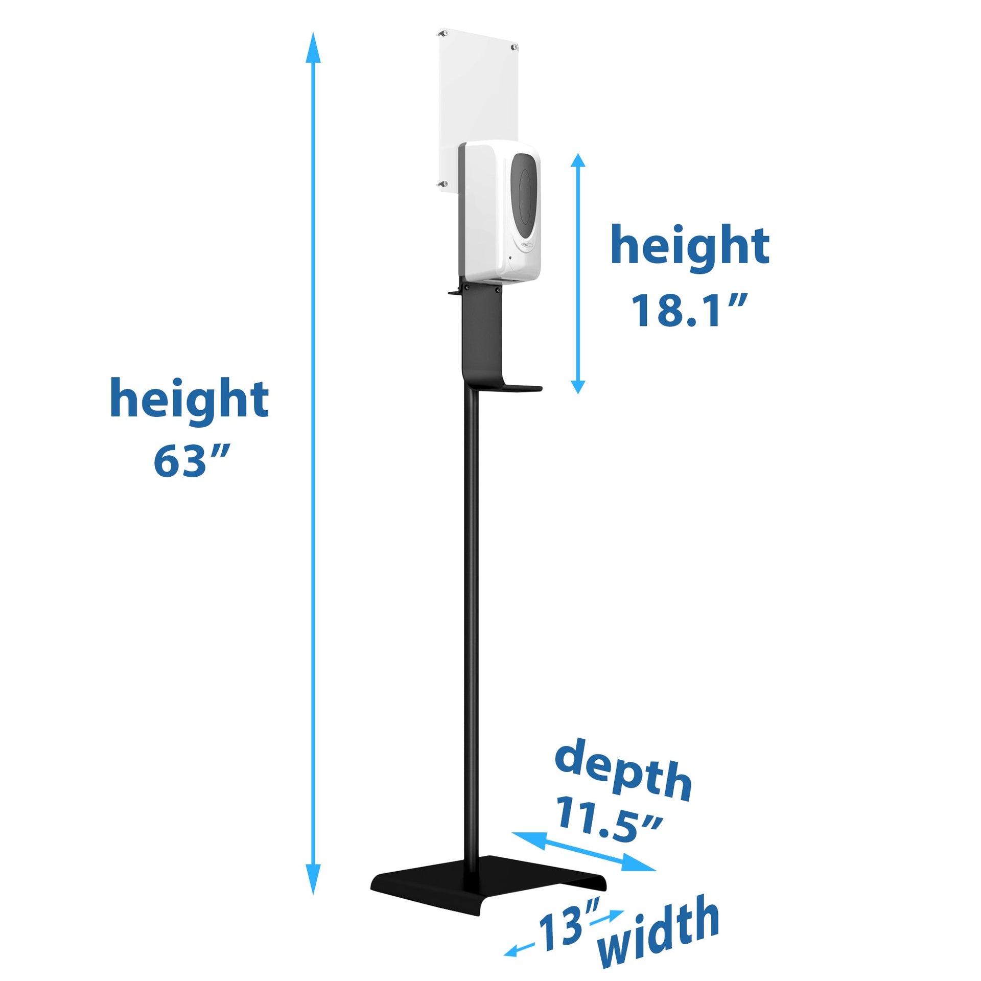 Sensor Sanitizer Dispenser with Floor Stand and Sign Board