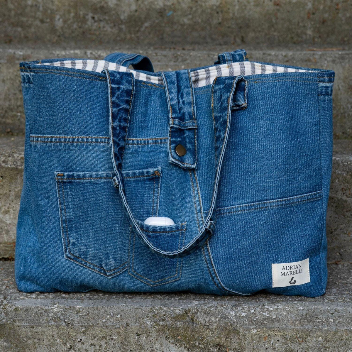 Brooklyn Heritage Tote / Recycled Denim Blue