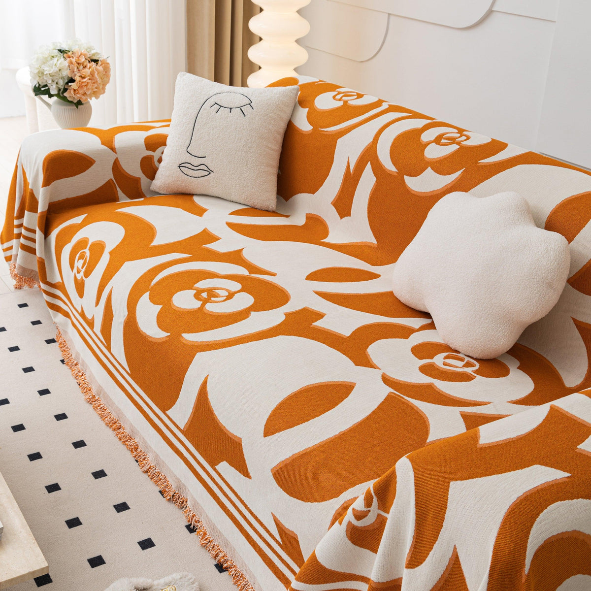 Chenille Sofa Cover Blanket, Couch Cover Blanket Throws for Couches Living Room Furniture Throw Covers